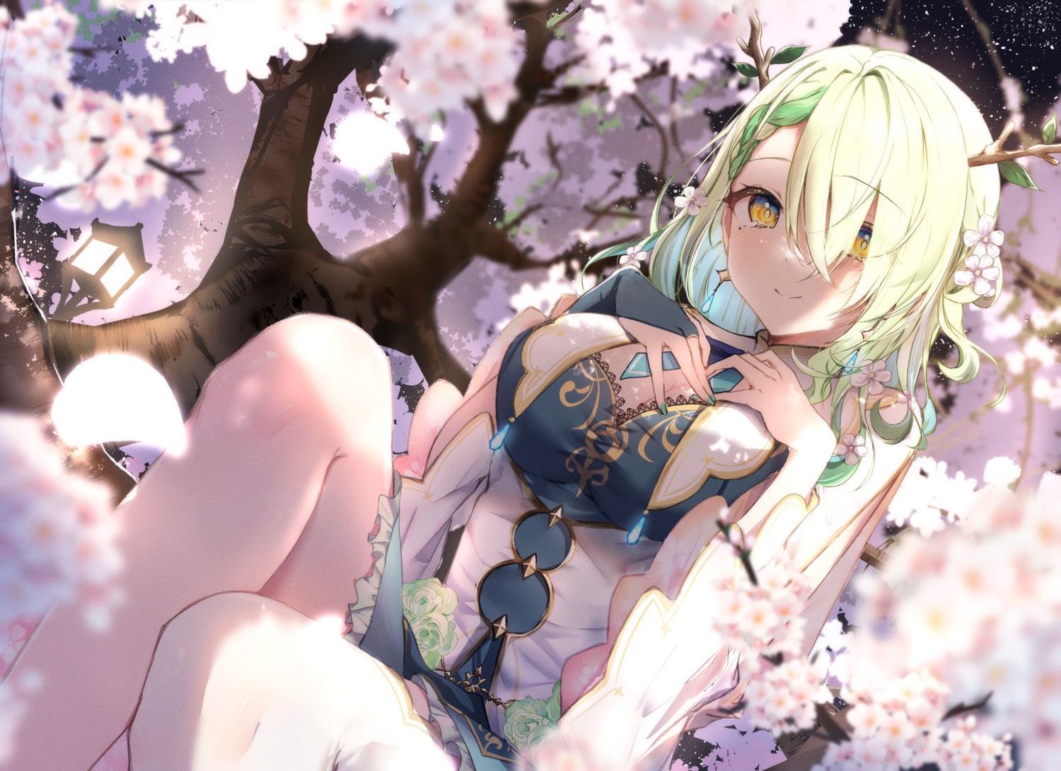 azure_(sor_azr), ceres_fauna, cleavage, hololive, hololive_english, horns, thighhighs