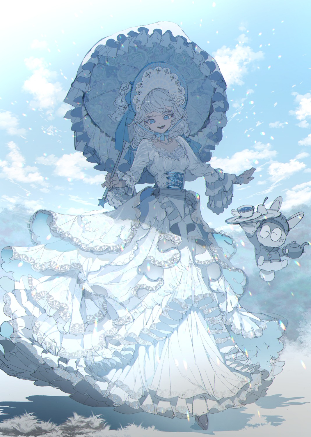 demizu_posuka, dress, umbrella