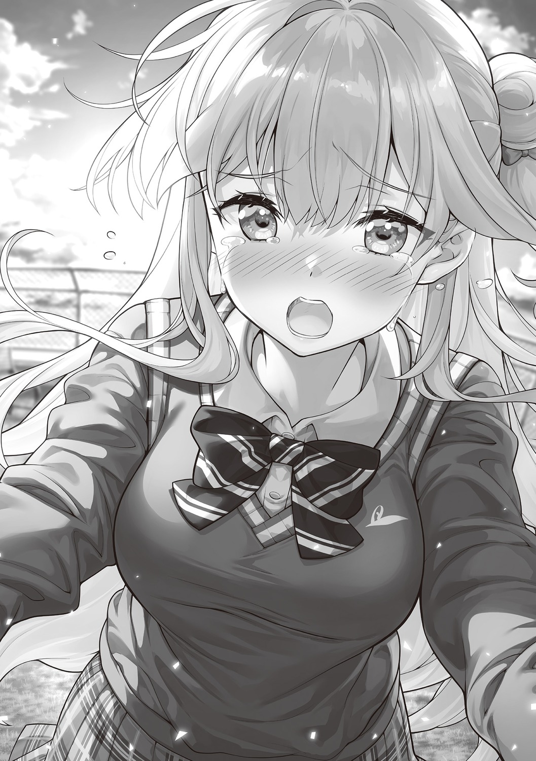 bokura_no_haru_wa_inazuma_no_you_ni, fujima_takuya, monochrome, seifuku, shirakawa_hakua