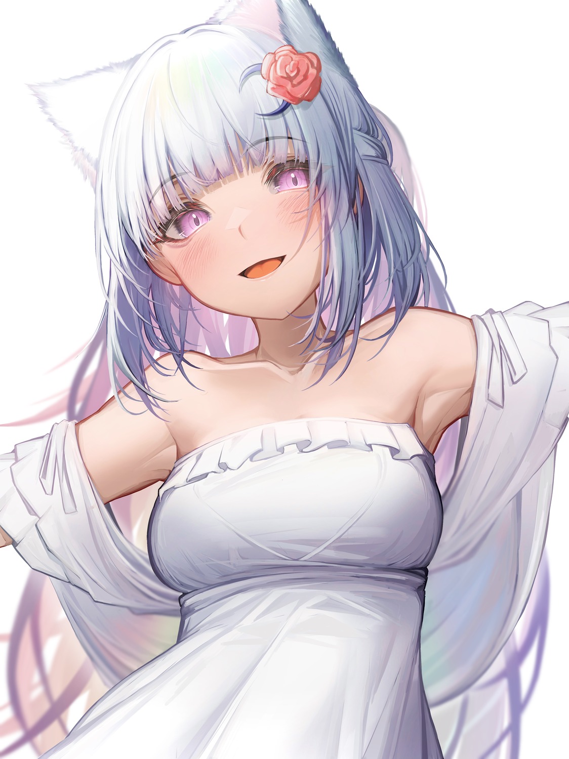 animal_ears, dress, nekomimi, tab_head