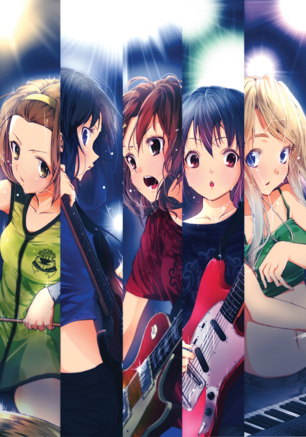 akiyama_mio, guitar, hirasawa_yui, k-on!, kotobuki_tsumugi, nakano_azusa, suika_wari, tainaka_ritsu