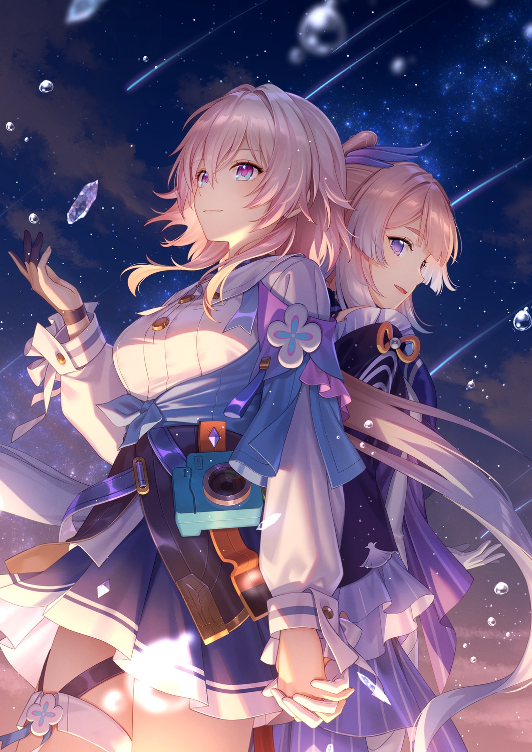 bshi_edayo, crossover, garter, genshin_impact, honkai:_star_rail, march_7th, sangonomiya_kokomi, yuri