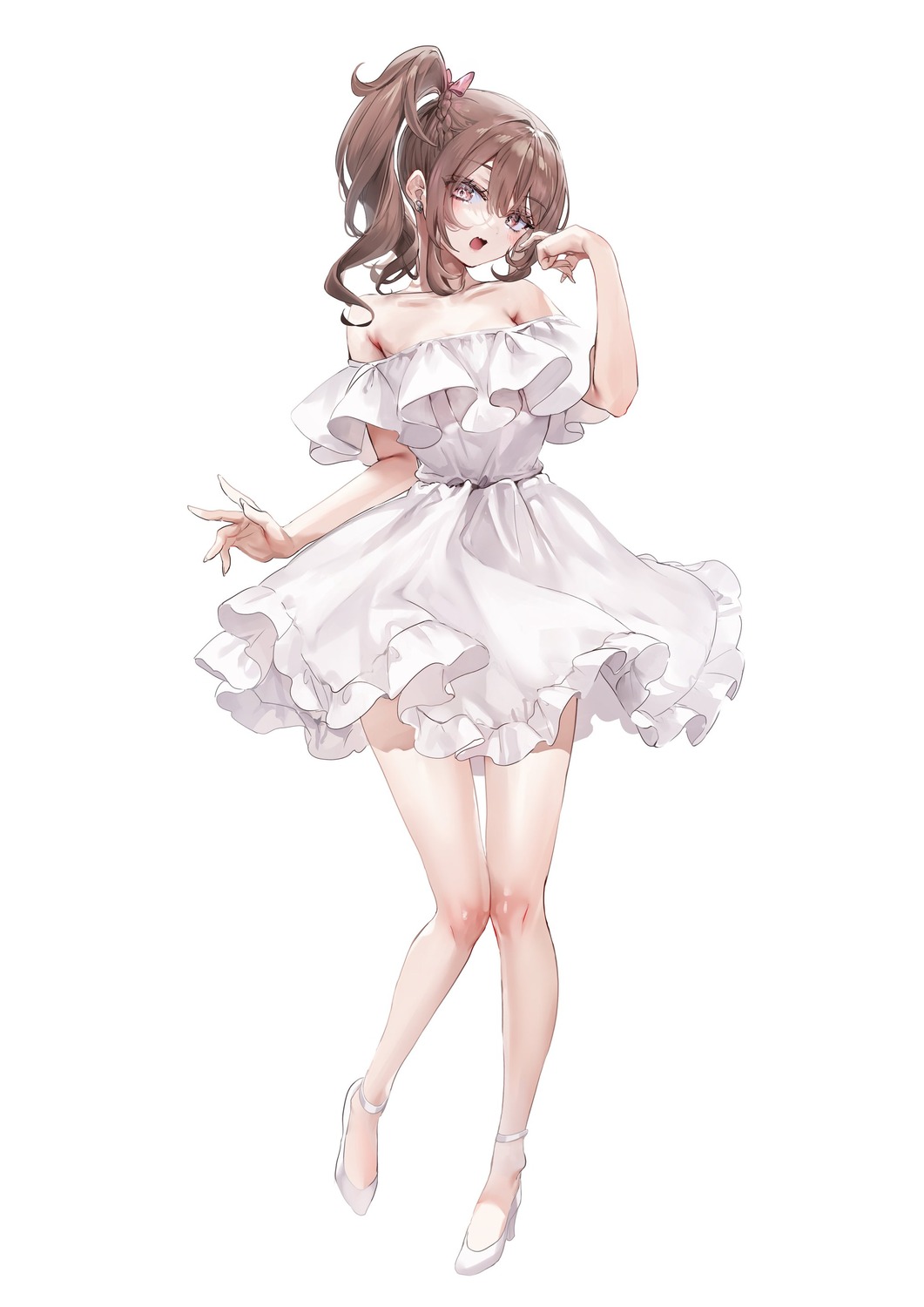 chie_(shibou_yuugi), dress, heels, nekometaru, no_bra, shibou_yuugi_de_meshi_wo_kuu.