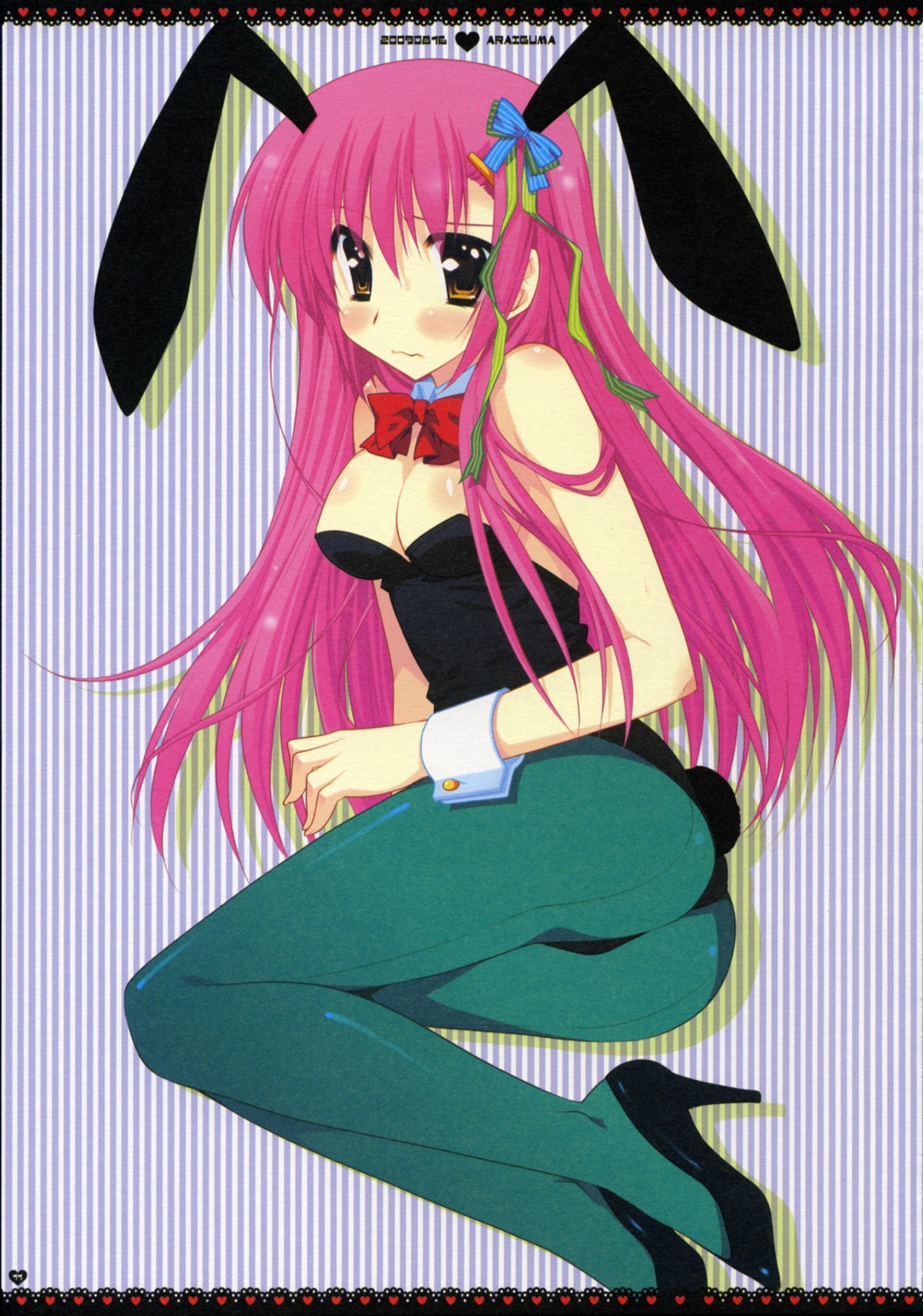 animal_ears, araiguma, bunny_ears, bunny_girl, cleavage, hayate_no_gotoku, katsura_hinagiku, pantyhose, pink