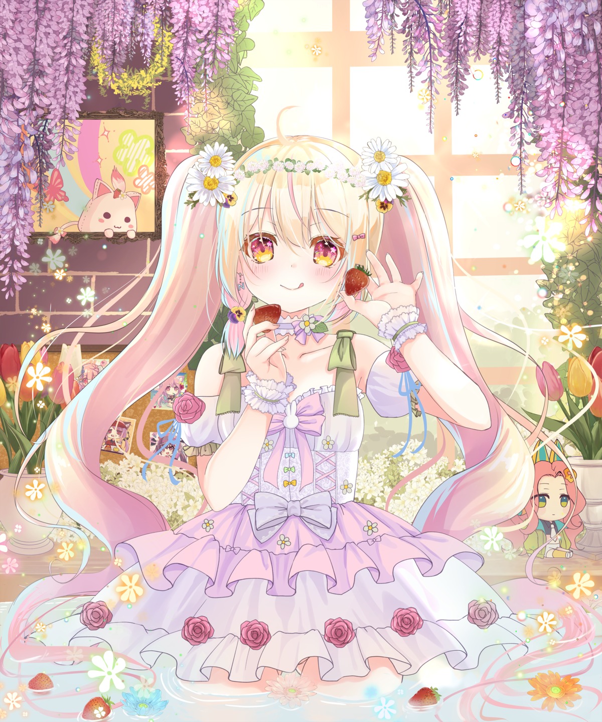 chibi, dress, wet, yuutsuki_hina