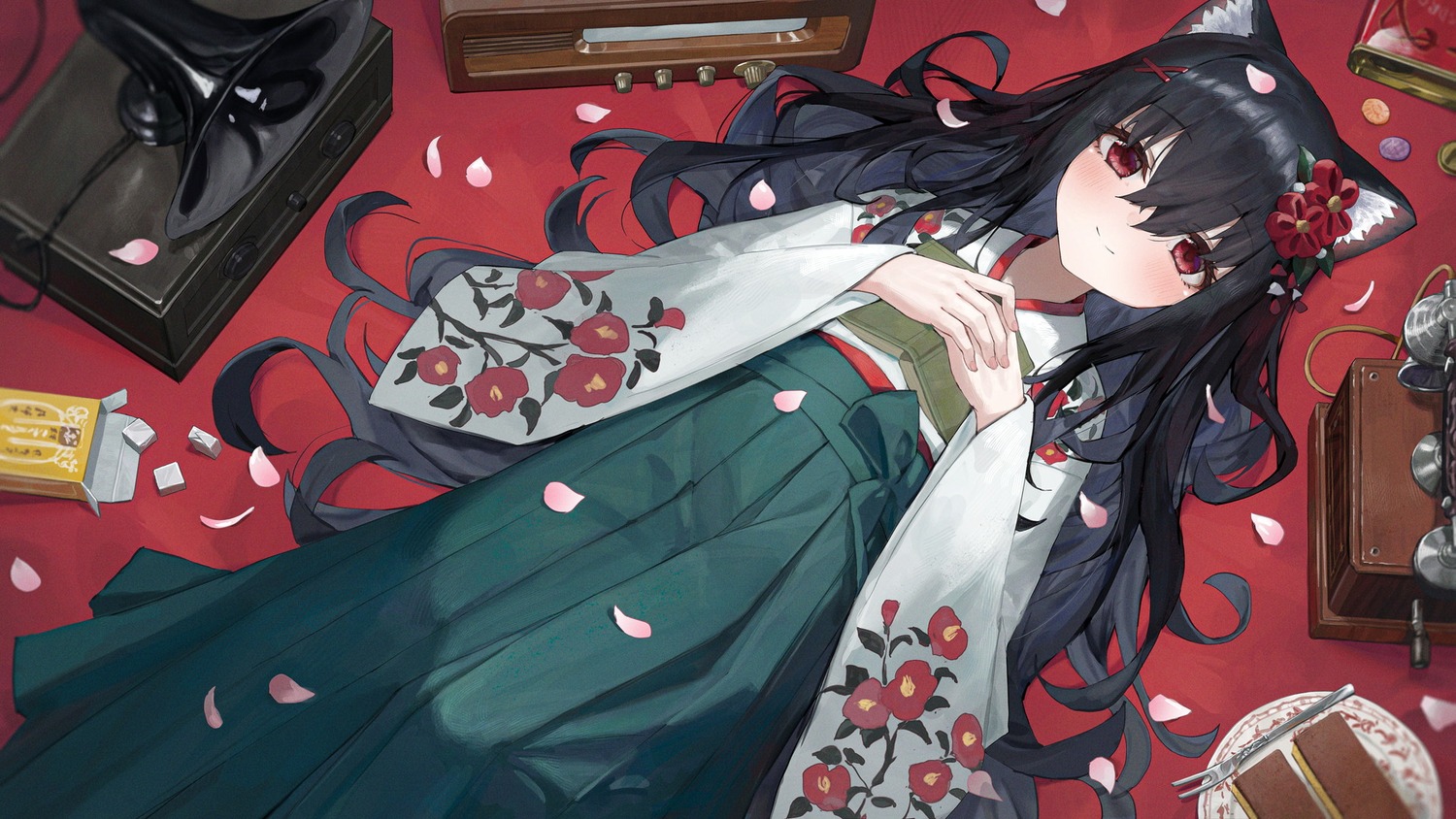 animal_ears, ebiri_fy, japanese_clothes, nekomimi, wallpaper