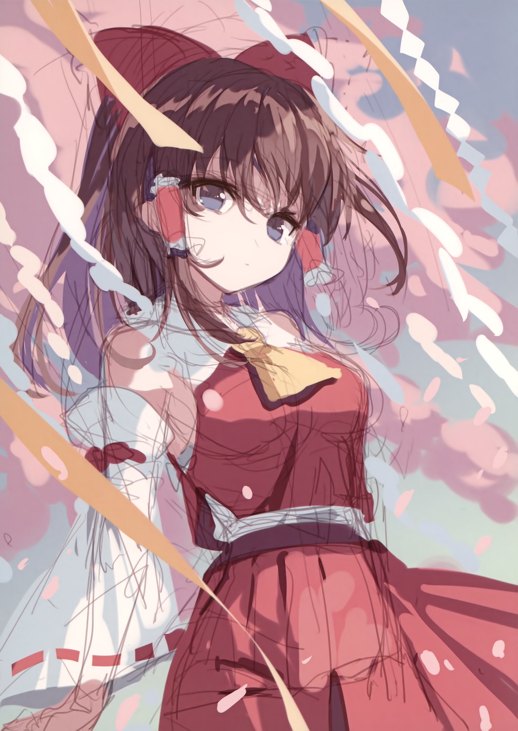 hakurei_reimu, miko, polaris_cider, sketch, touhou, yusano