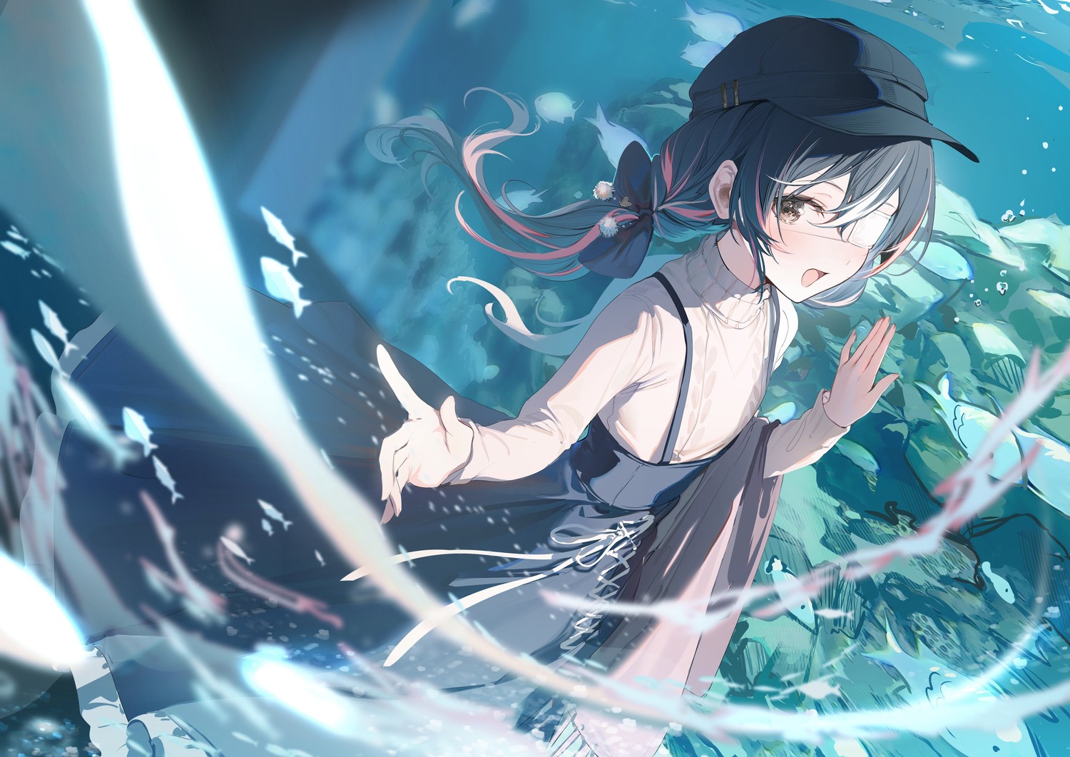 dress, eyepatch, saikawa_yui, sweater, tantei_wa_mou_shindeiru., umibouzu