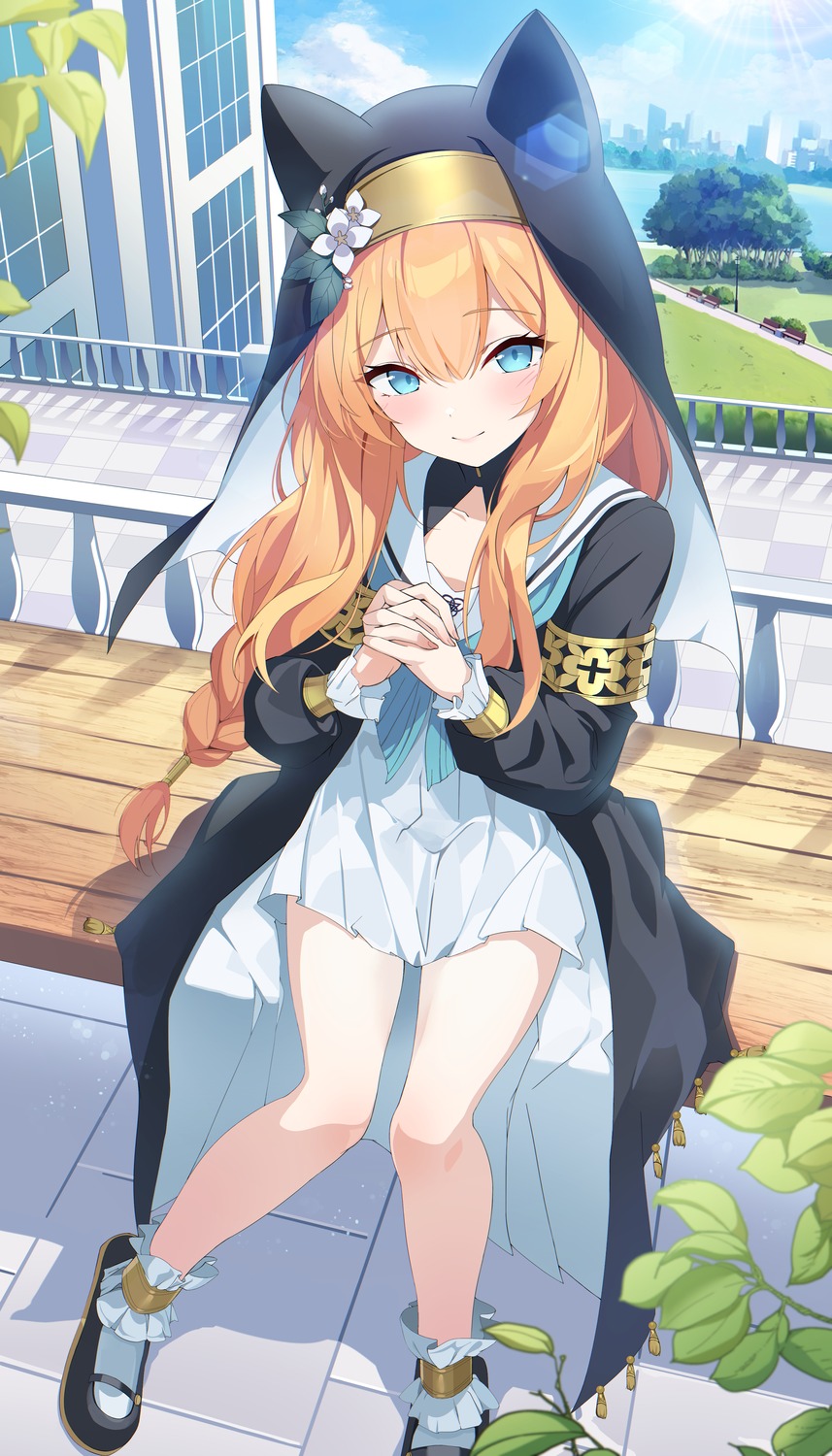 animal_ears, blue_archive, hido_(meori_apu_da), iochi_mari, nekomimi, nun, seifuku