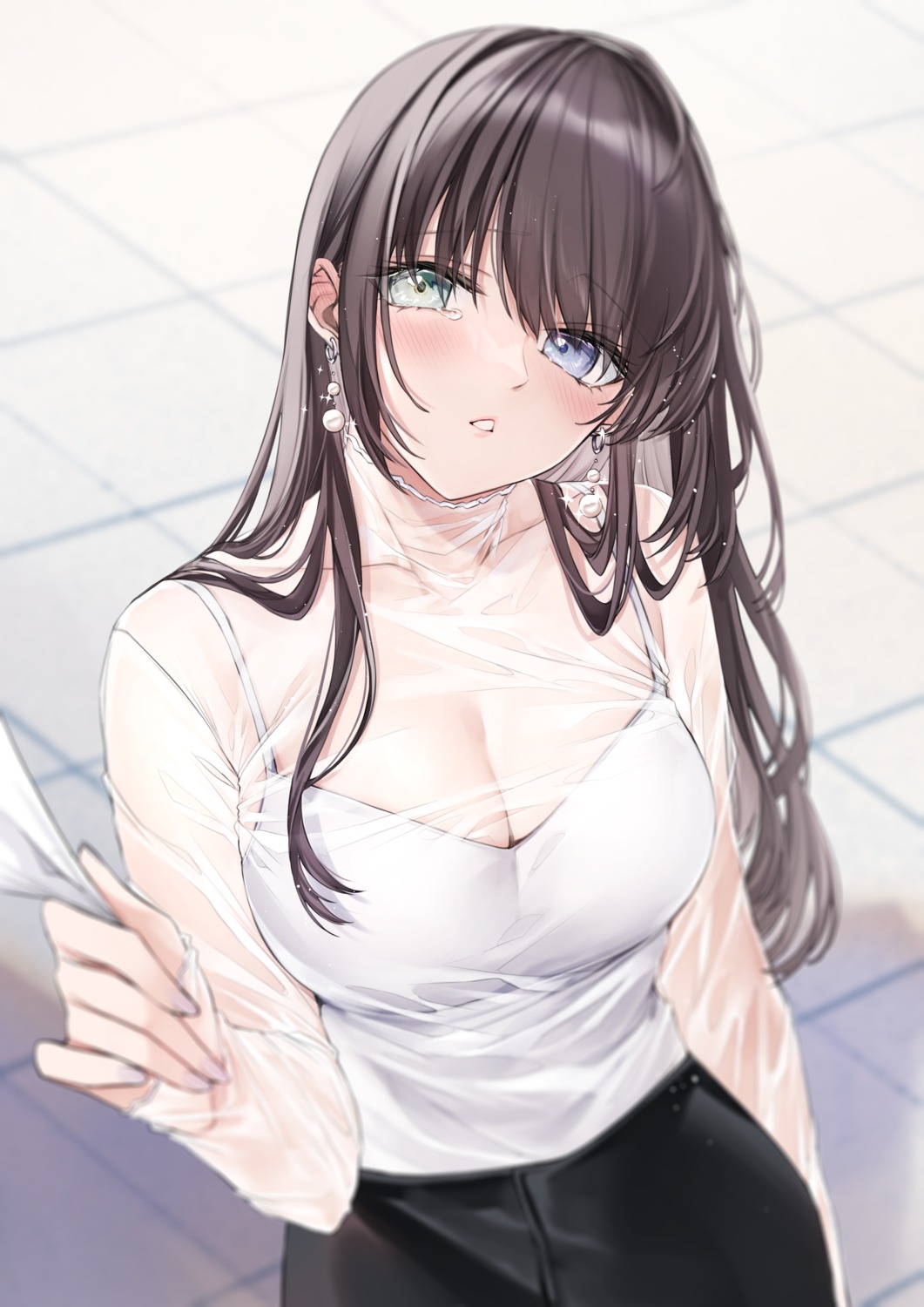 cleavage, heterochromia, see_through, yukibuster