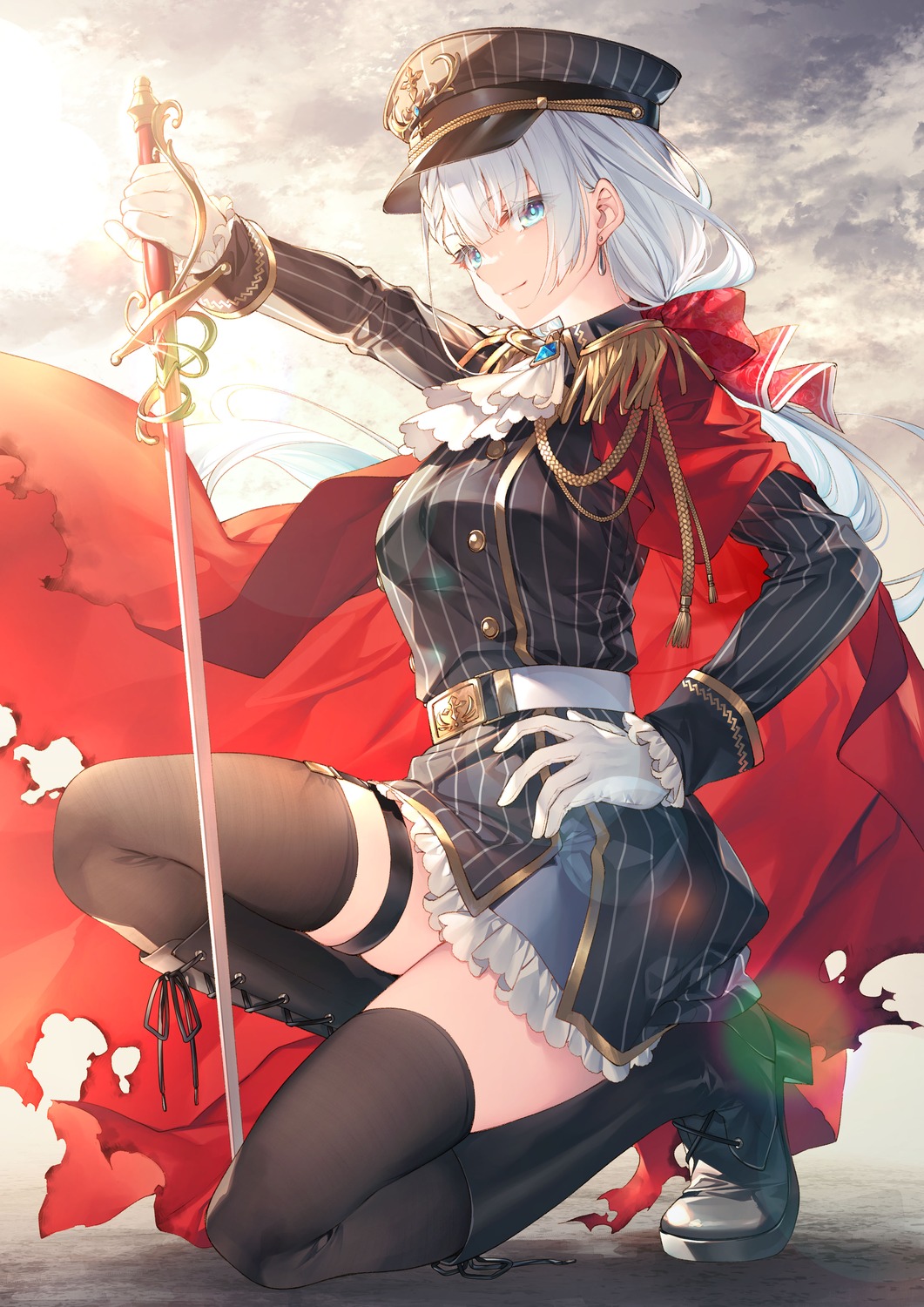 garter, heels, riselia_ray_crystalia, seiken_gakuin_no_maken_tsukai, stockings, sword, thighhighs, toosaka_asagi, uniform