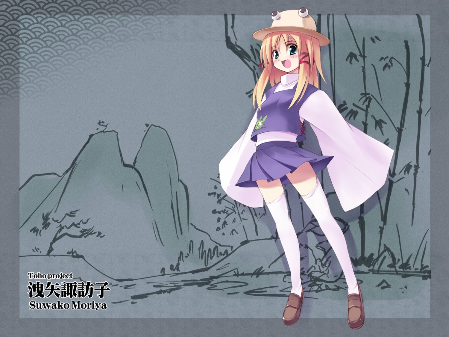 moriya_suwako, seo_tatsuya, thighhighs, touhou, wallpaper