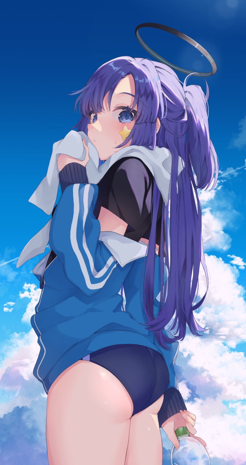 artist_revision, ass, blue_archive, buruma, gym_uniform, halo, hayase_yuuka, tattoo