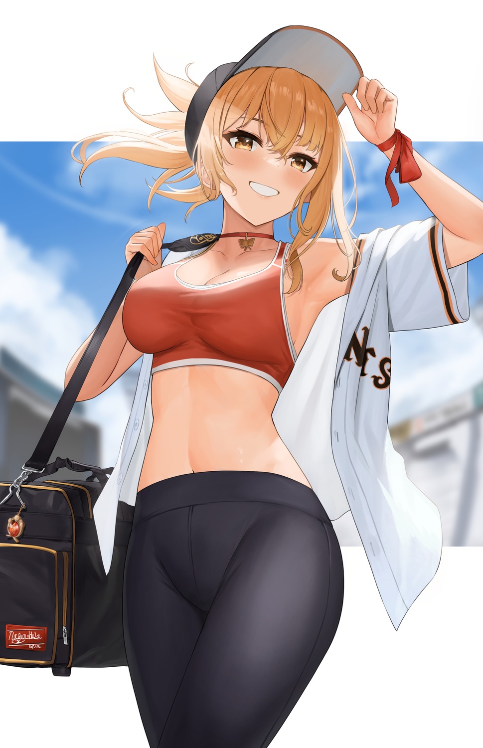 ayul, bra, genshin_impact, open_shirt, yoimiya