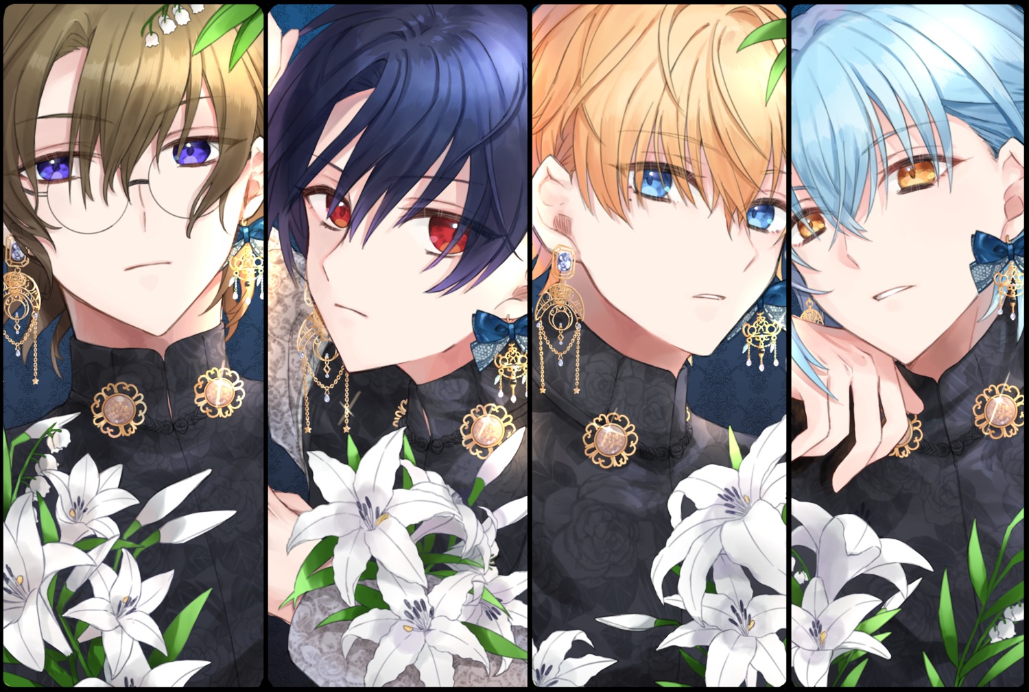 faust_lavinia, heathcliff_blanchett, kusano-mlgg, mahoutsukai_no_yakusoku, male, megane, nero_turner, shino_sherwood