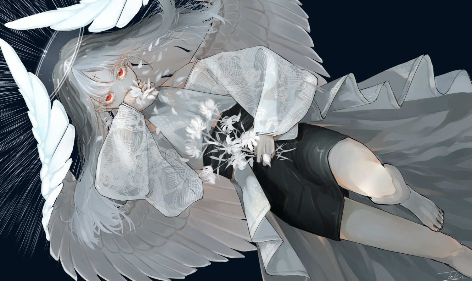 angel, indasu10, see_through, tattoo, wings