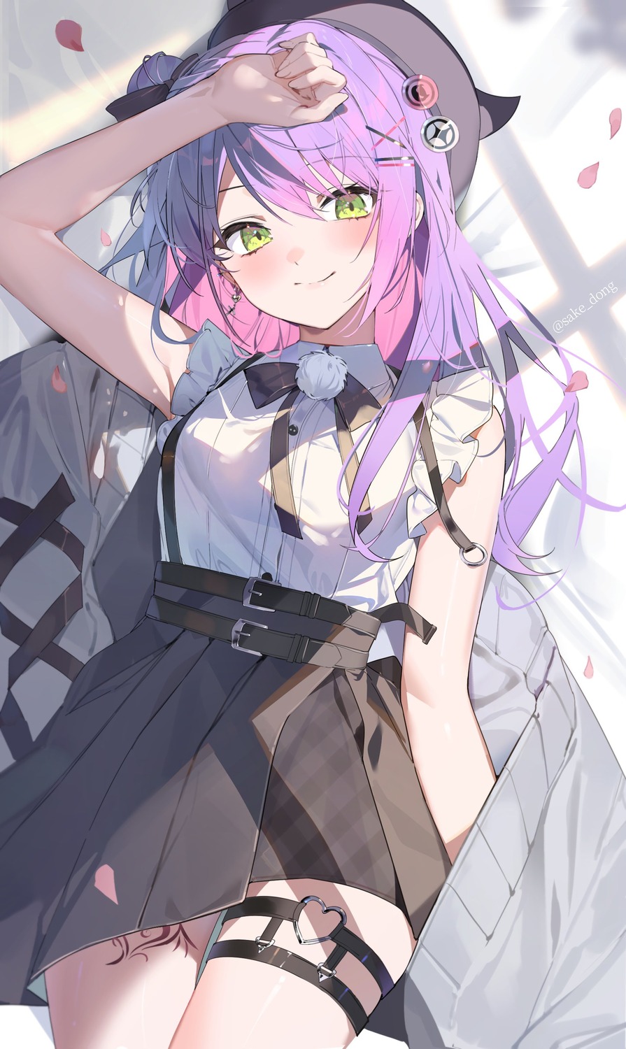 garter, hololive, sake_dong, sweater, tattoo, tokoyami_towa