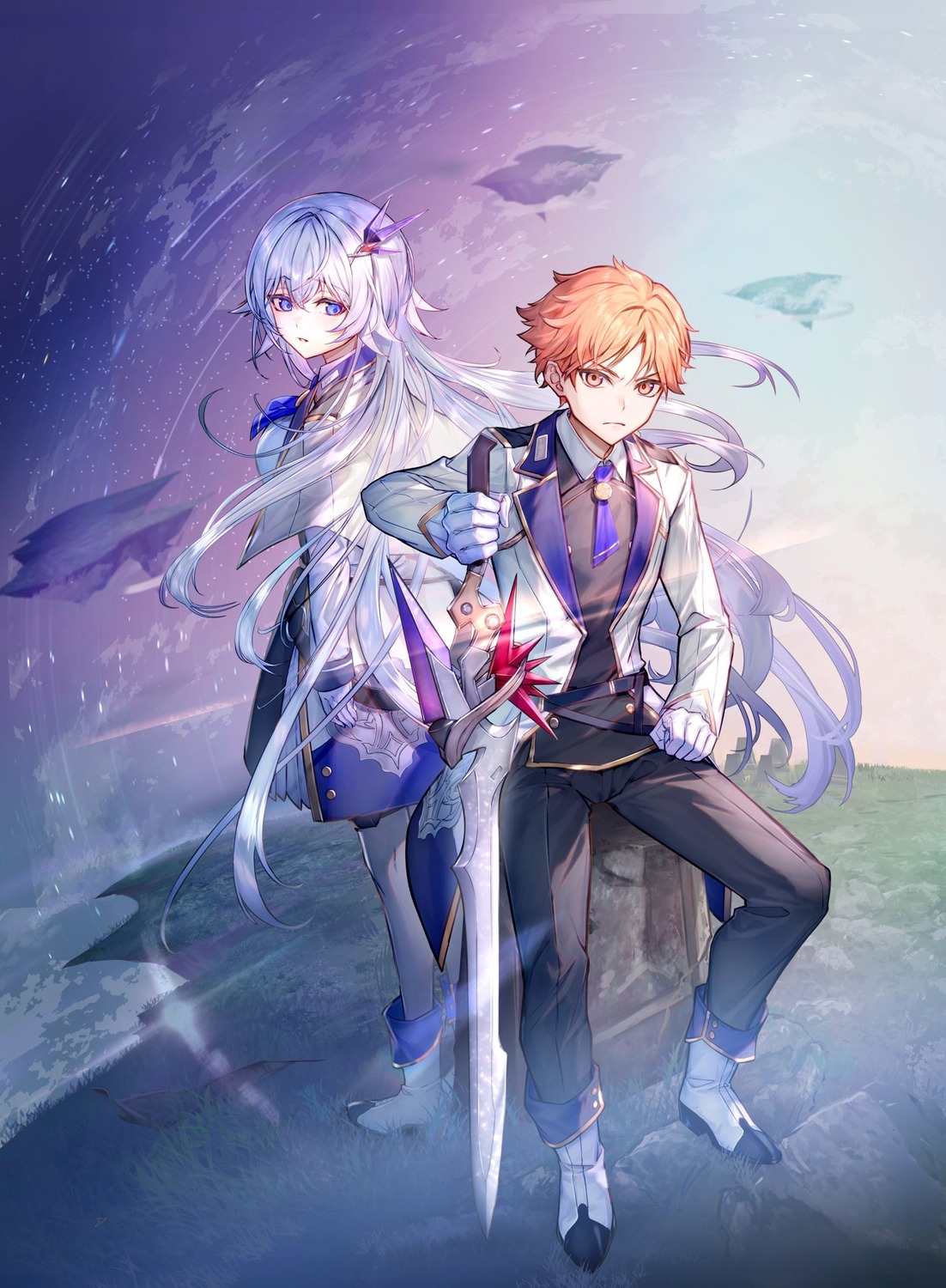 carina, katana_canata, pantyhose, seifuku, shuumatsu_sekai_no_pleiades, sword