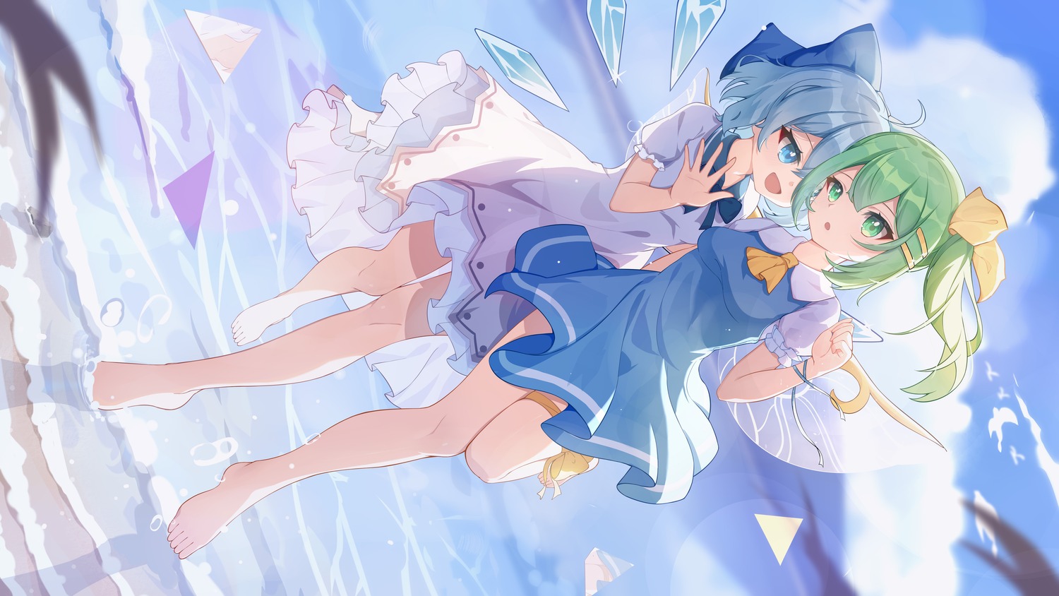 cirno, daiyousei, garter, tagme, touhou, wings, yuri