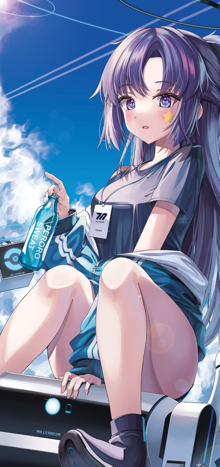 alter_(kxk7357), blue_archive, buruma, gym_uniform, halo, hayase_yuuka, tattoo