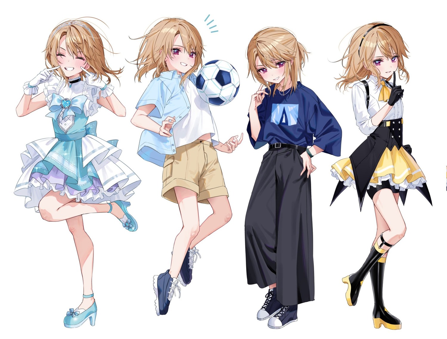 chigusa_minori, dress, heels, soccer, the_idolm@ster, the_idolm@ster_cinderella_girls, the_idolm@ster_cinderella_girls_u149, uniform