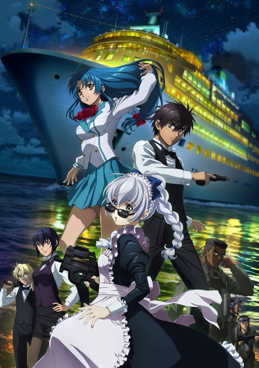 chidori_kaname, full_metal_panic, full_metal_panic!_invisible_victory, gun, maid, megane, sagara_sousuke, seifuku