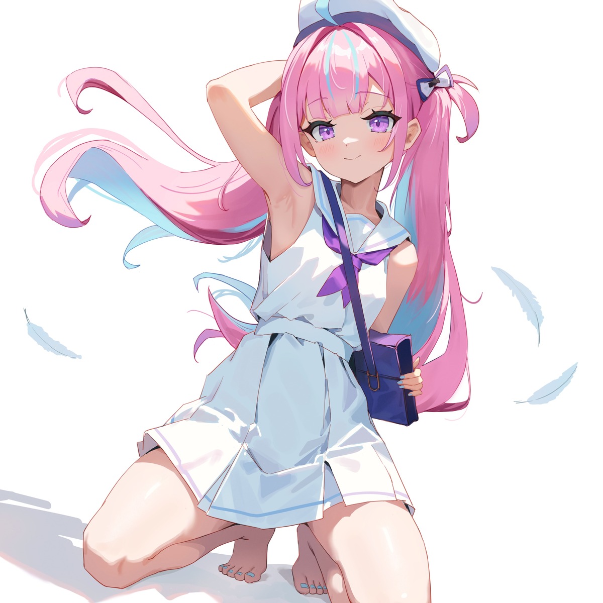 chris_preston, hololive, minato_aqua, seifuku