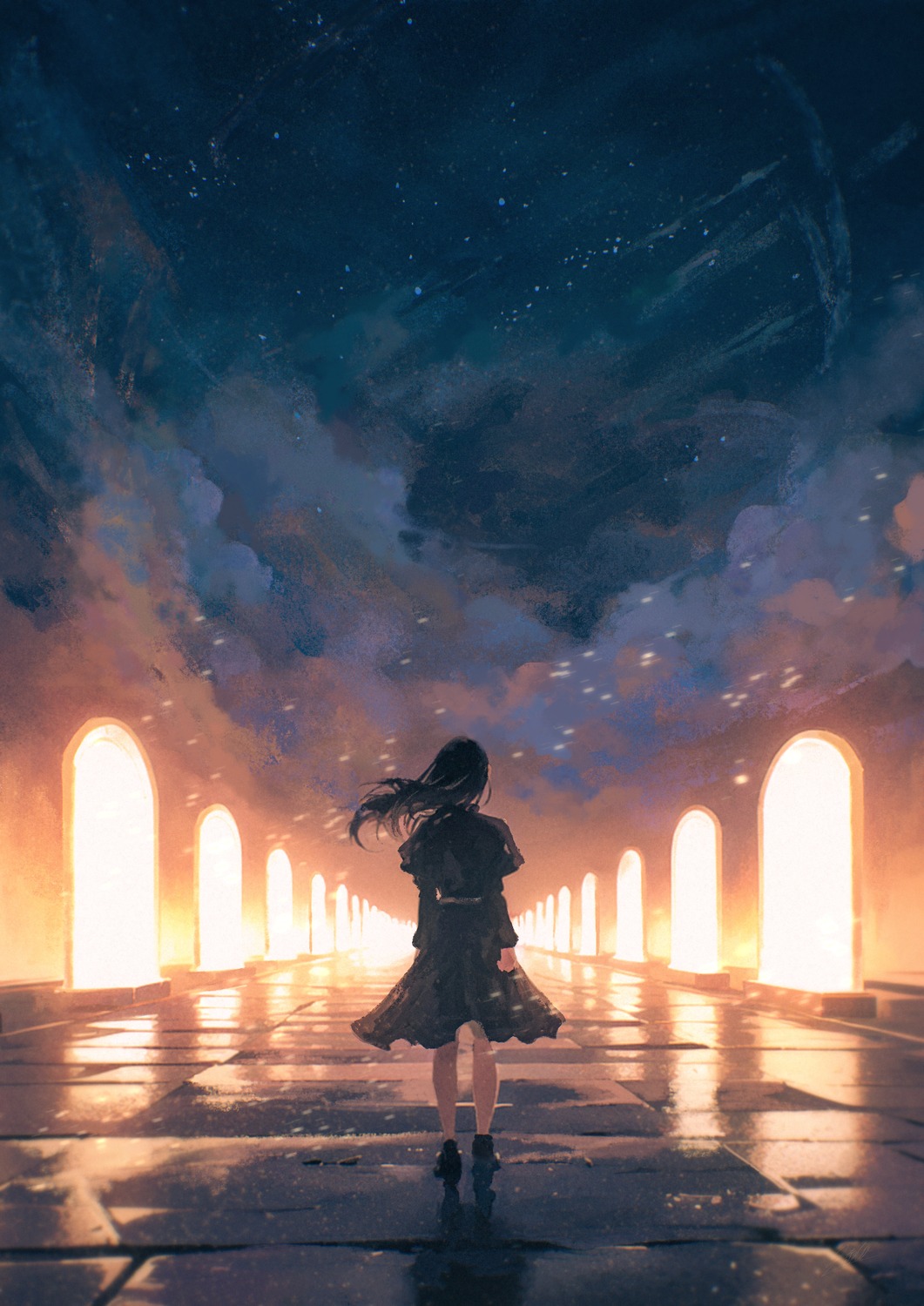 dress, landscape, saisho_(qpoujr)
