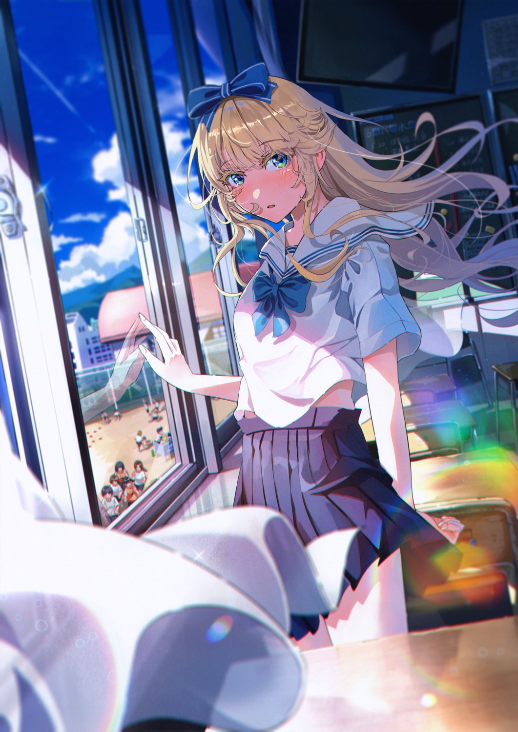 sakatsuki_yakumo, seifuku, skirt_lift
