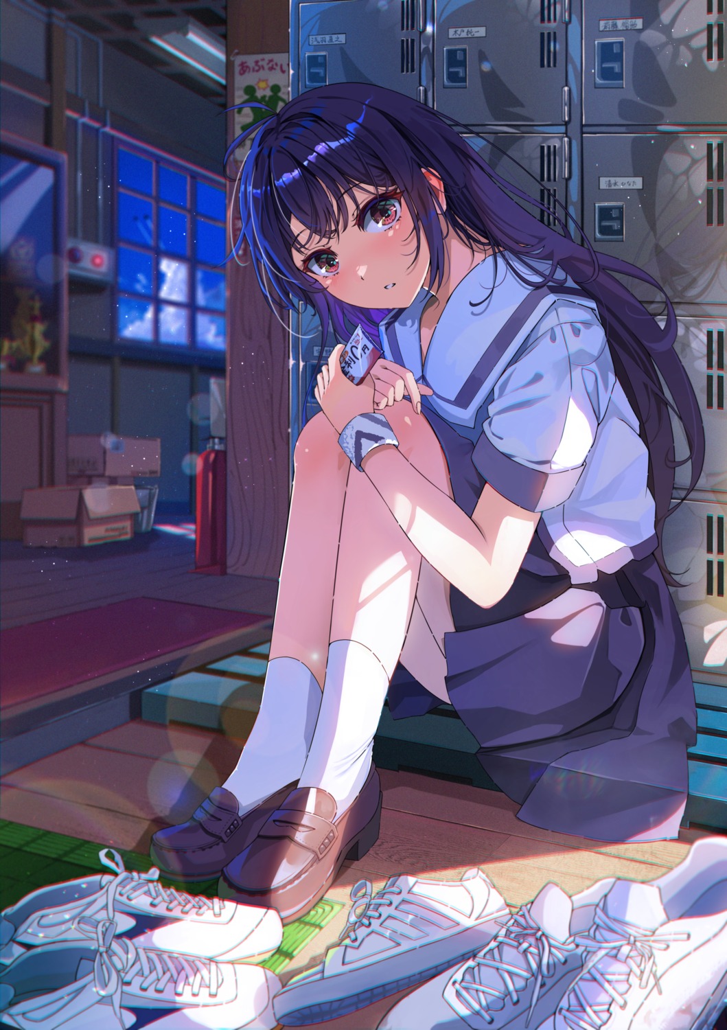 iriya_kana, iriya_no_sora_ufo_no_natsu, sakatsuki_yakumo, seifuku, skirt_lift