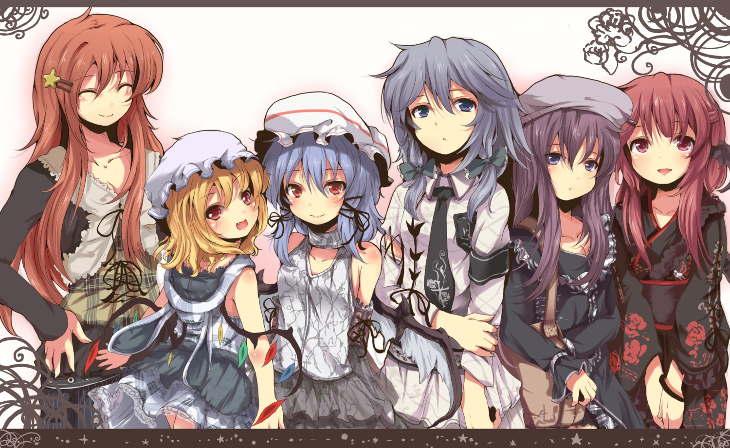 flandre_scarlet, hong_meiling, izayoi_sakuya, koakuma, nejime, patchouli_knowledge, remilia_scarlet, touhou
