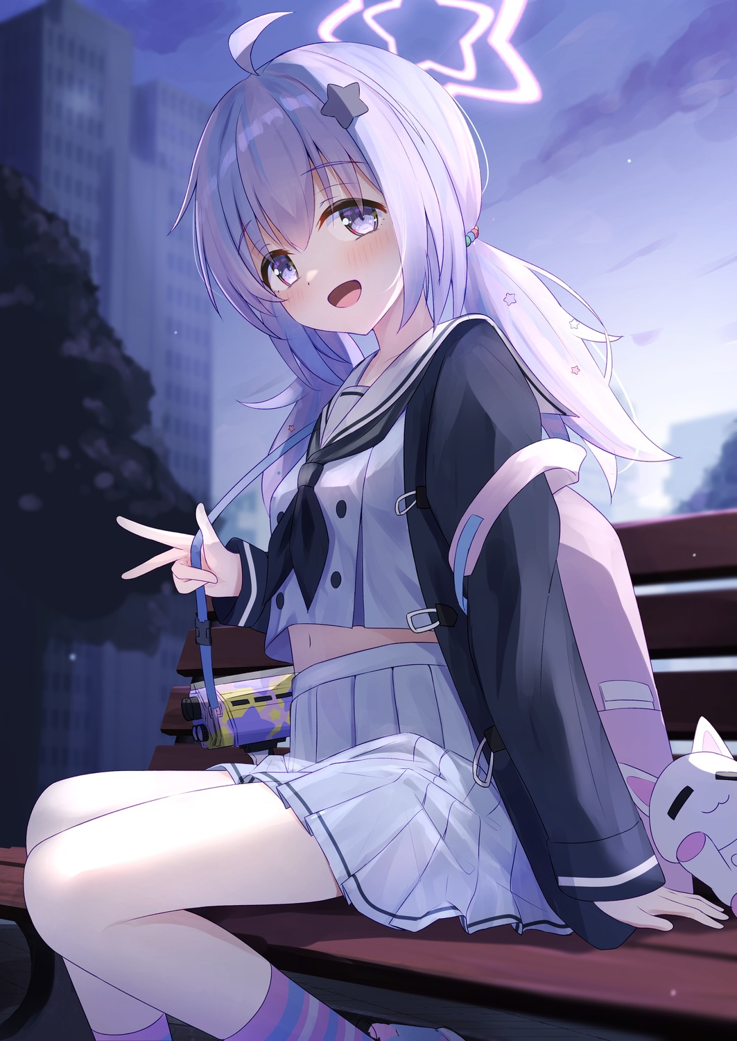 blue_archive, cpk_prd, gun, halo, seifuku, uzawa_reisa