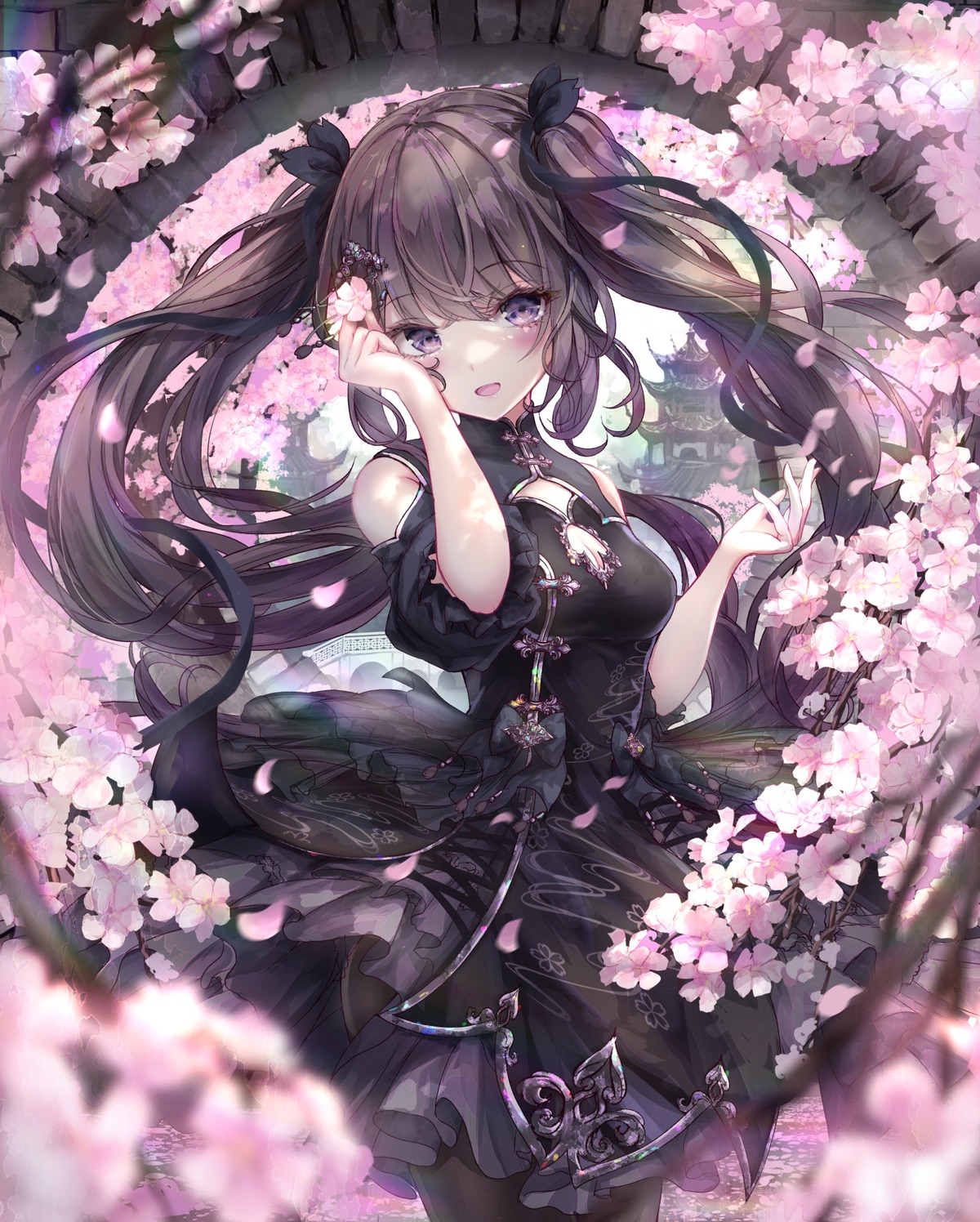 asian_clothes, cleavage, lolita_fashion, missile228, pantyhose