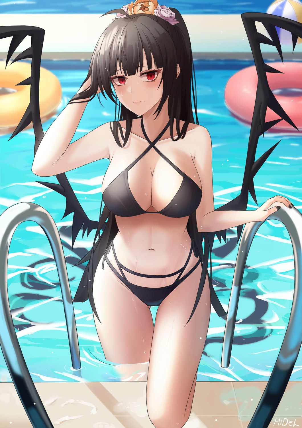 bikini, blue_archive, hidel, kenzaki_tsurugi, swimsuits, wet, wings