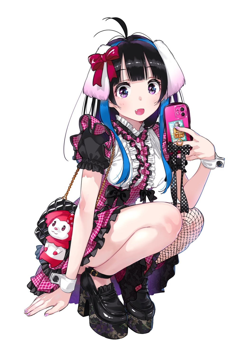 animal_ears, dress, fishnets, heels, inumimi, kanojo_okarishimasu, lolita_fashion, miyajima_reiji