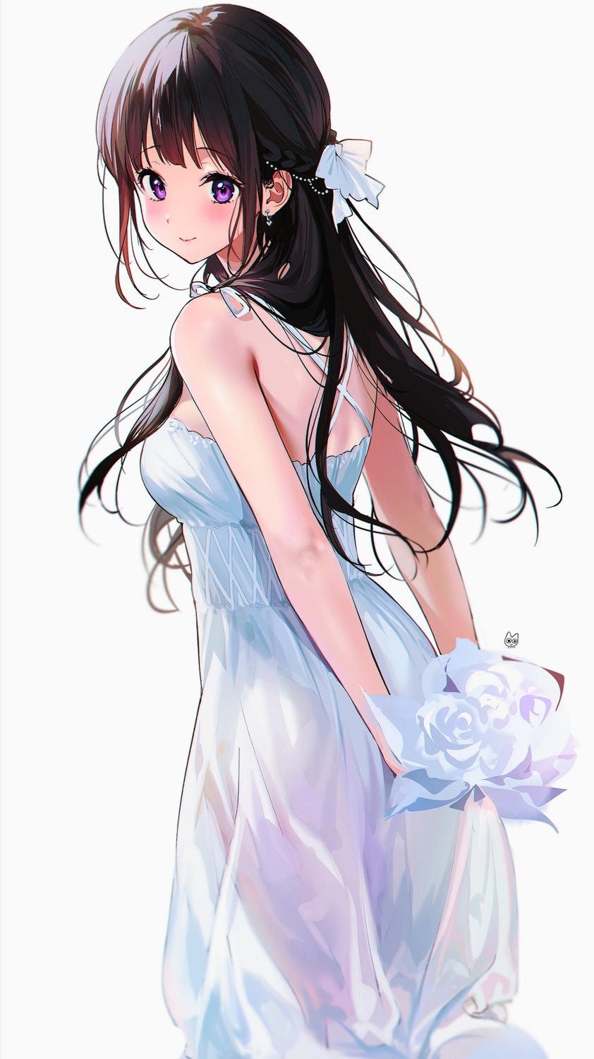 ass, chitanda_eru, dress, hyouka, mery_(yangmalgage), see_through, wedding_dress