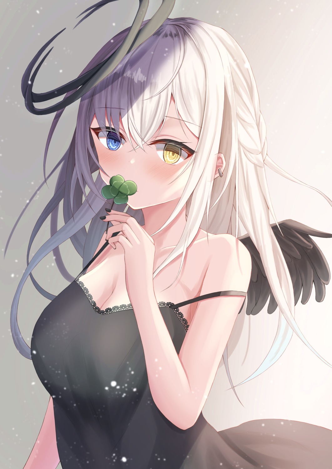 angel, heterochromia, hutaba_miyagi, lingerie, wings