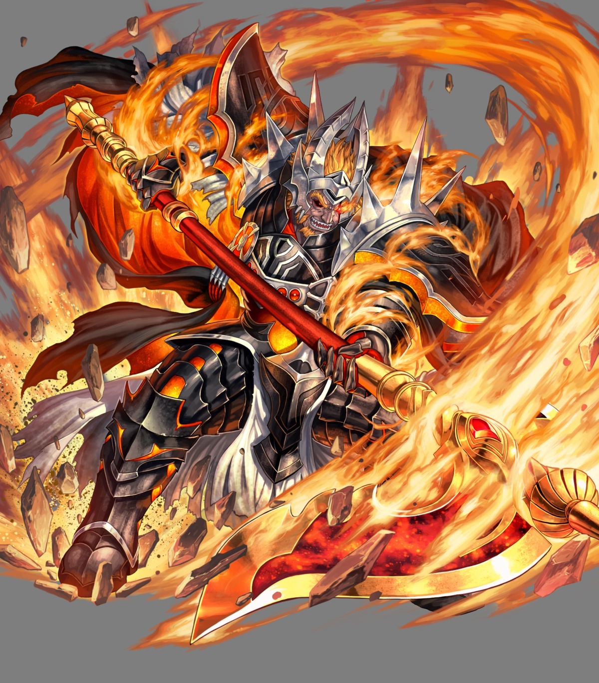 armor, fire_emblem, fire_emblem_heroes, horns, izuka_daisuke, male, nintendo, surtr_(fire_emblem)