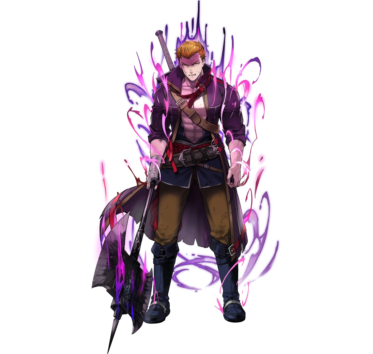 fire_emblem, fire_emblem:_seima_no_kouseki, linus_(fire_emblem), male, nintendo, suekane_kumiko, sword, weapon