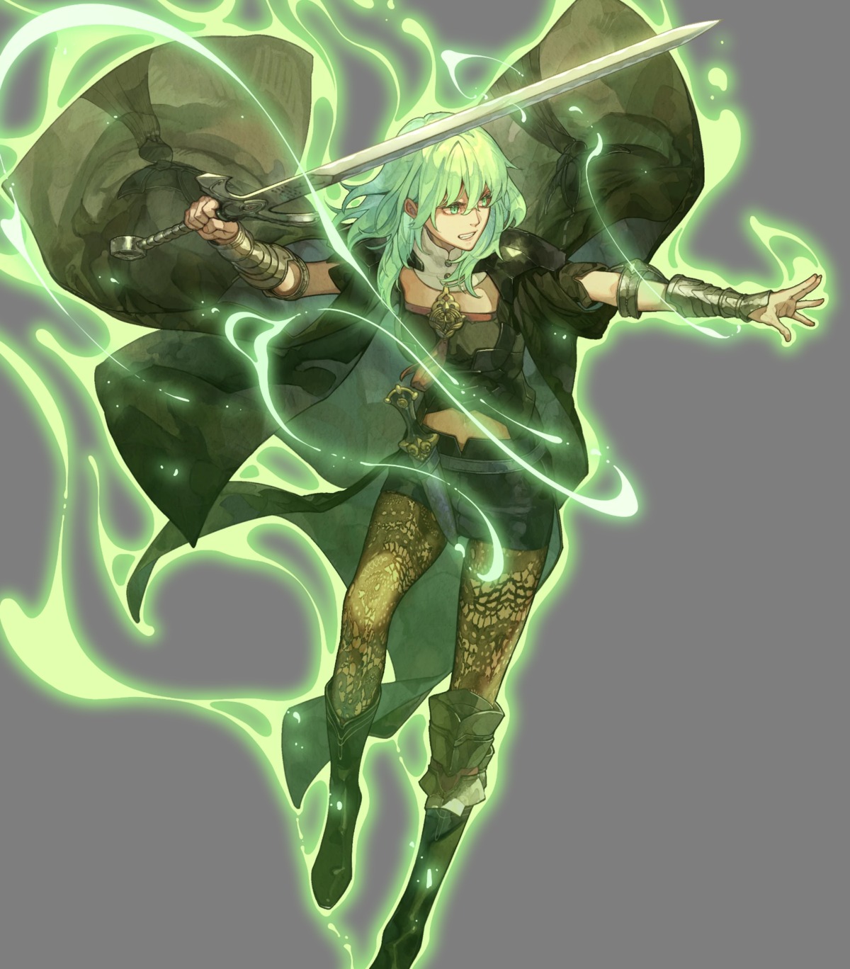 armor, byleth_(fire_emblem), fire_emblem, fire_emblem_three_houses, hidari, nintendo, pantyhose, sword