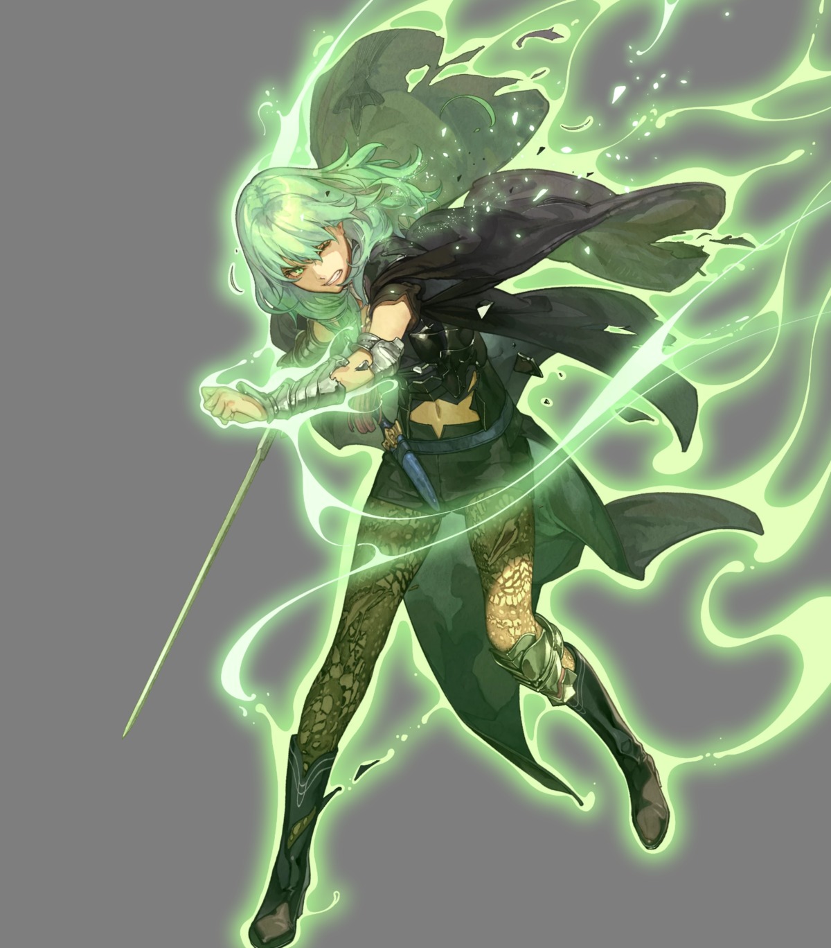 armor, byleth_(fire_emblem), fire_emblem, fire_emblem_three_houses, heels, hidari, nintendo, pantyhose