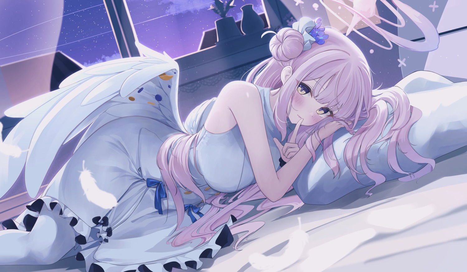angel, blue_archive, dress, misono_mika, rodailuda, wings