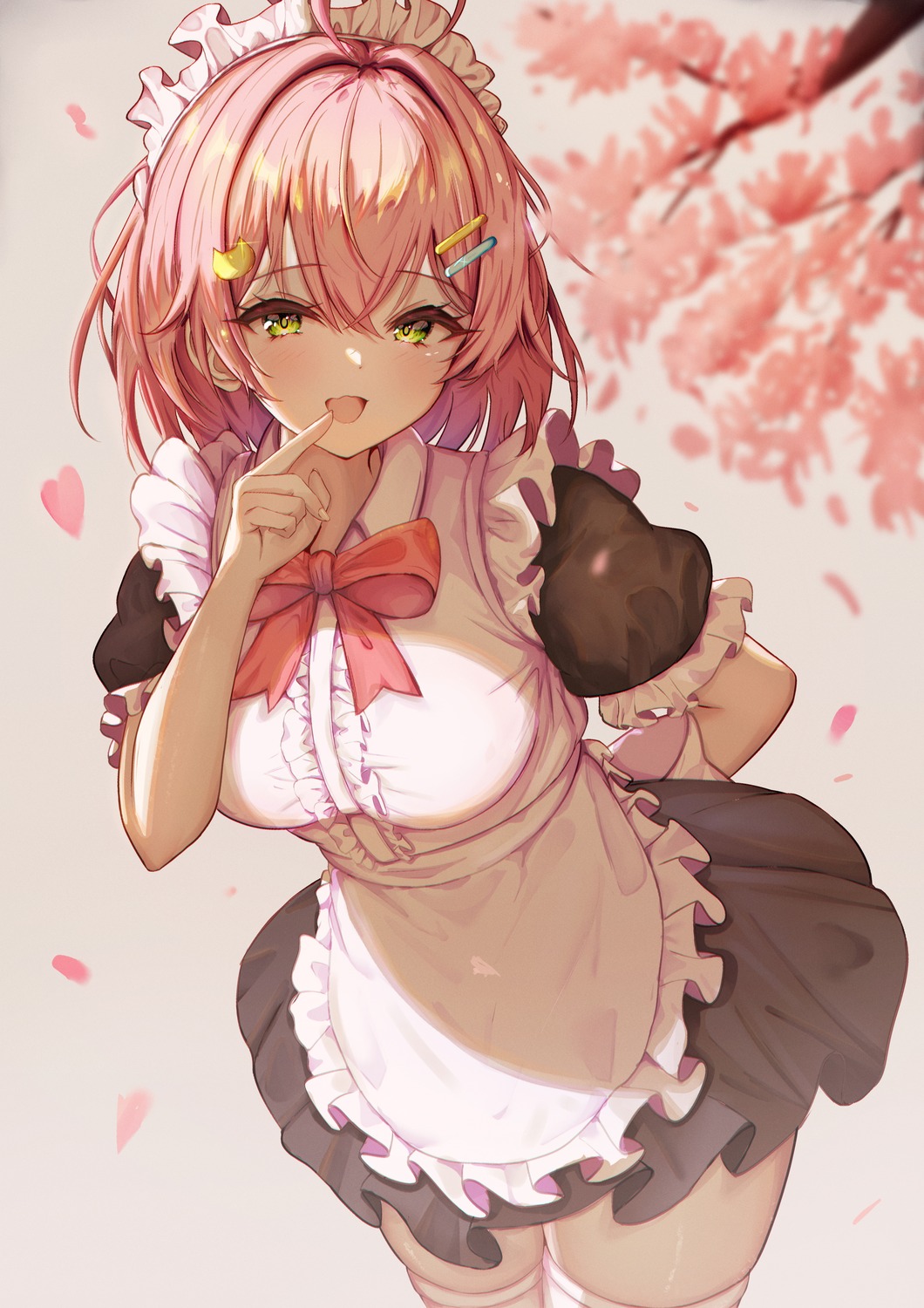 hololive, maid, mito_soosu, sakura_miko, thighhighs