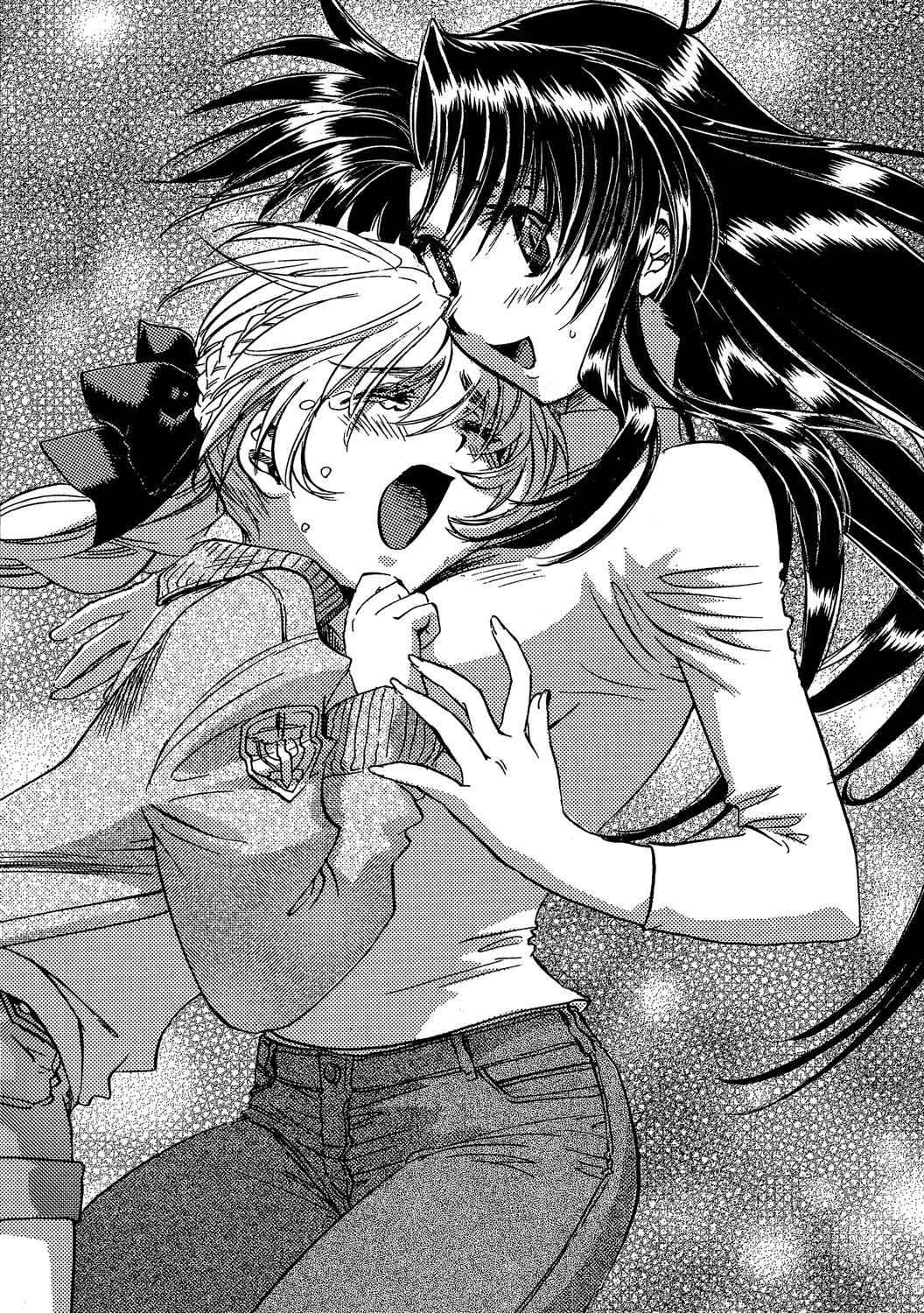 chidori_kaname, full_metal_panic, monochrome, shikidouji, sweater, teletha_testarossa