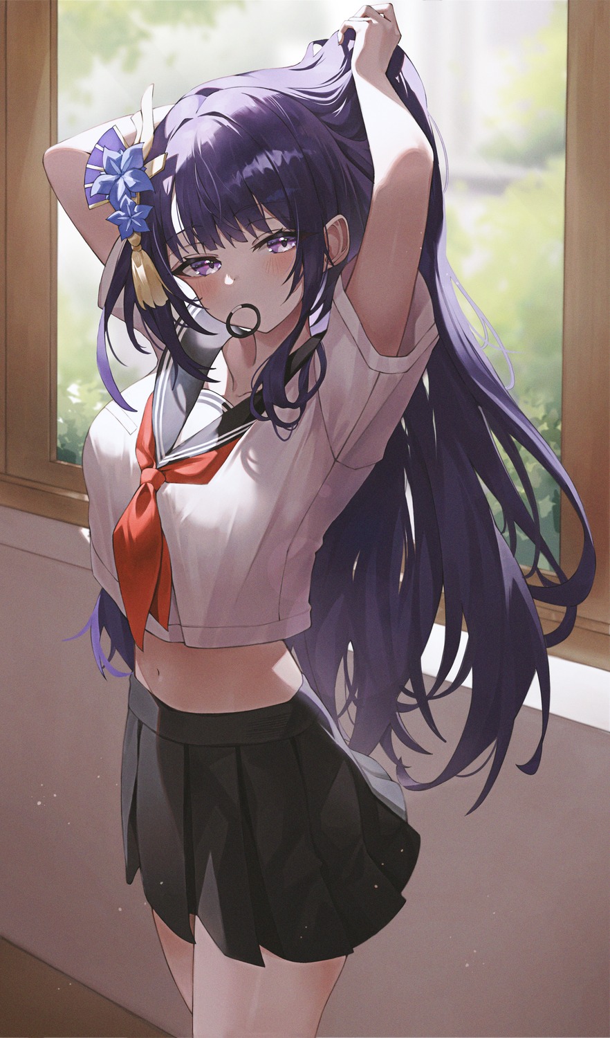 genshin_impact, indol, raiden_shogun, seifuku