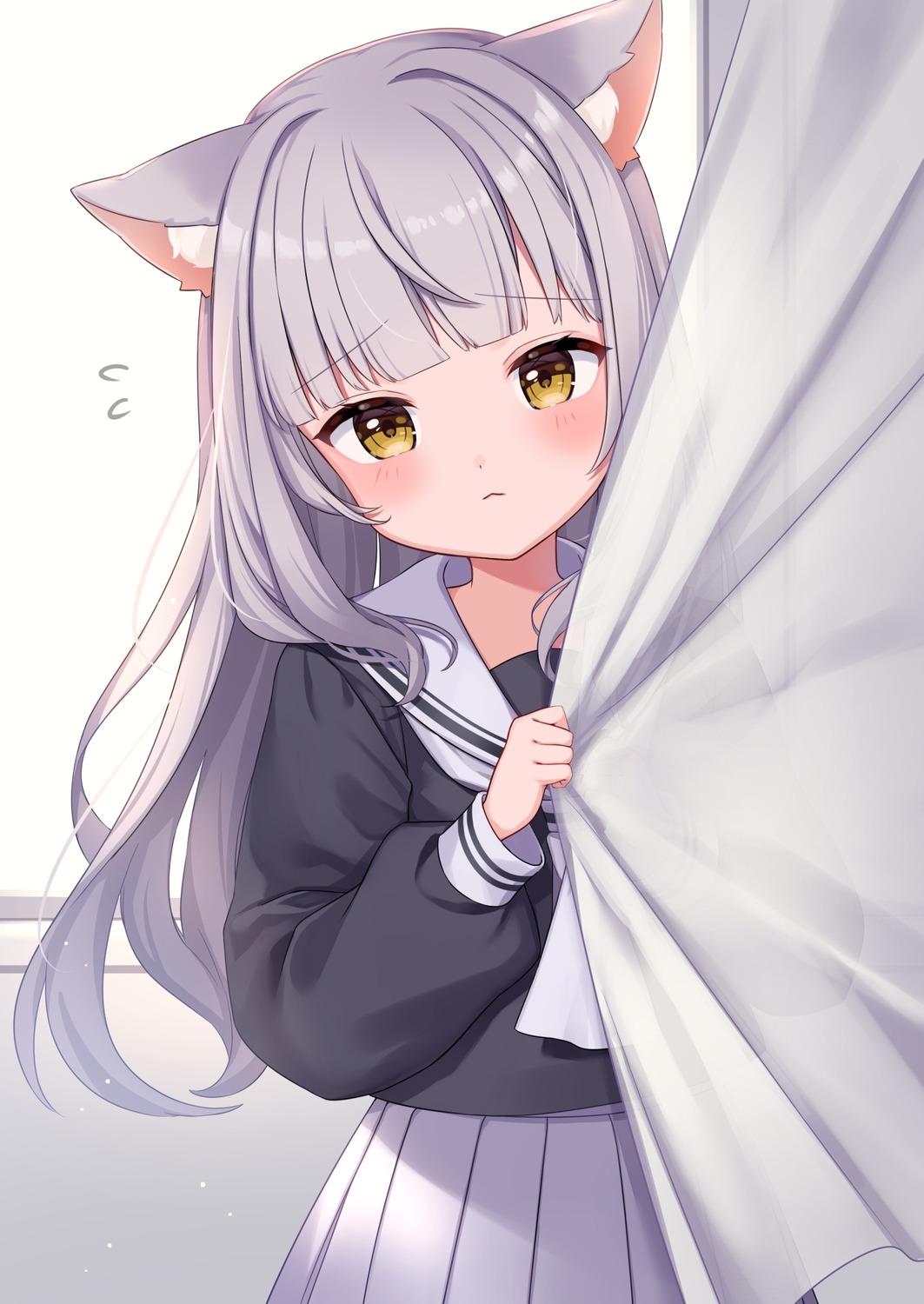 animal_ears, kawagami_raito, nekomimi, seifuku
