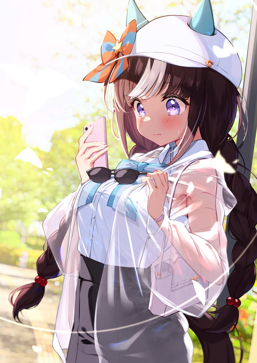 animal_ears, hokko_tarumae_(umamusume), megane, saboten_mushi, see_through, tail, uma_musume_pretty_derby