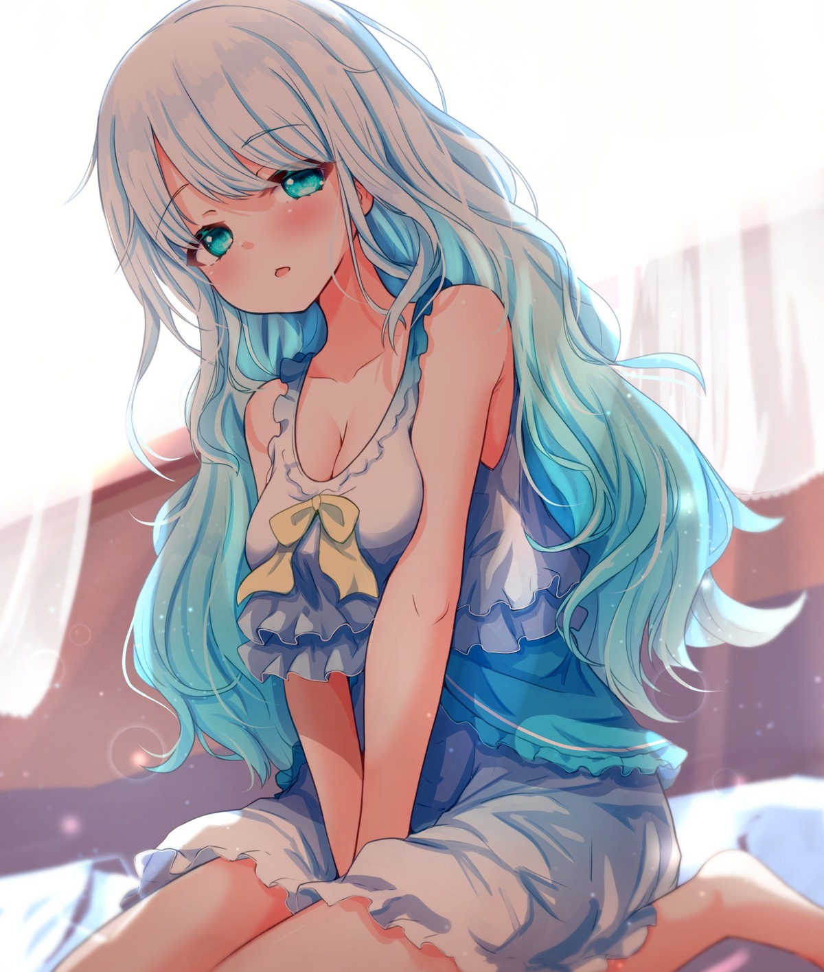 baram, cleavage, indie_virtual_youtuber, natsumiya_ramune, pajama