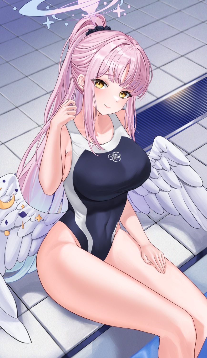 angel, blue_archive, misono_mika, nyanbutter, swimsuits, wings