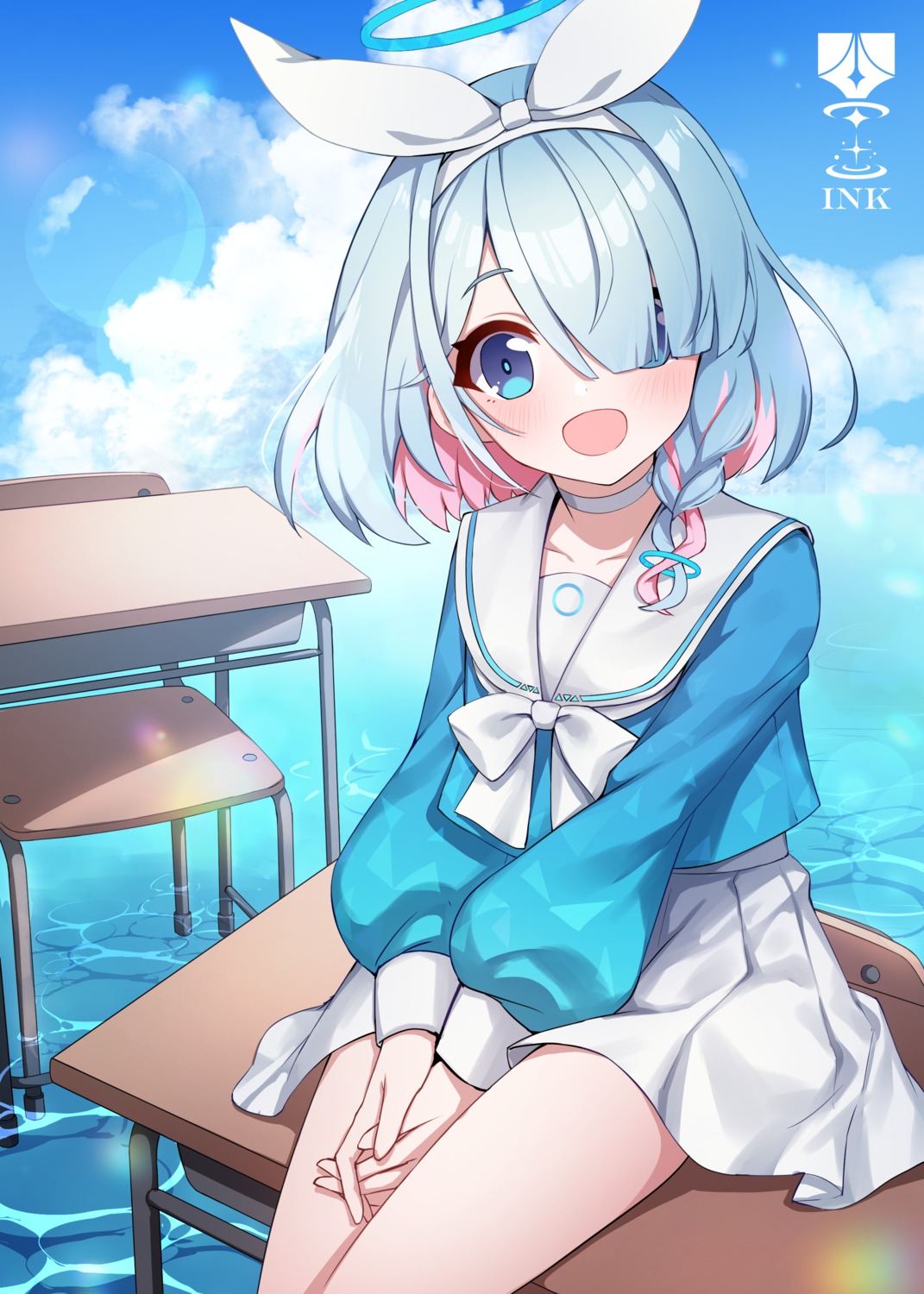 ankkoyom, arona_(blue_archive), blue_archive, halo, seifuku
